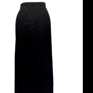 Vintage JSS Knit Maxi Skirt Sie 3X Women black metallic thread Santana knit goth